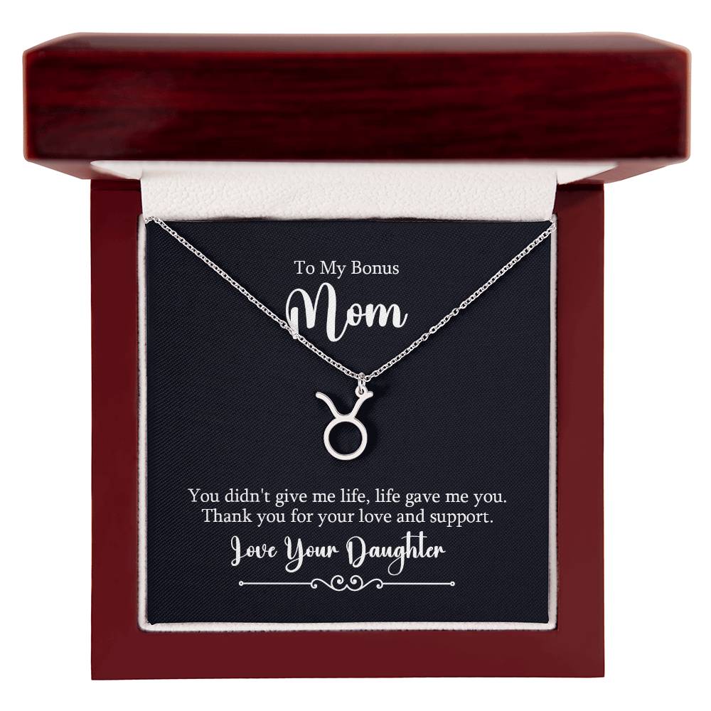 To My Bonus Mom Life Gave Me You Zodiac Name Necklace-Express Your Love Gifts