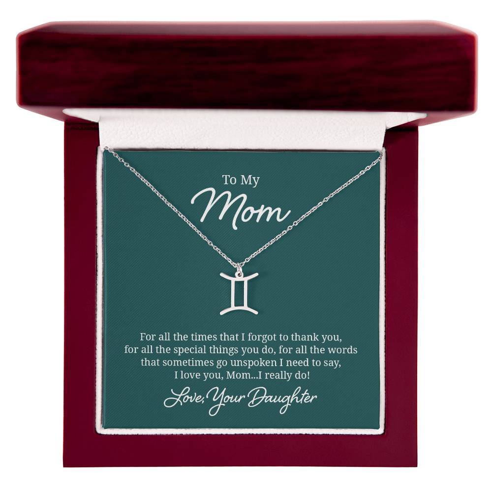 To My Mom For All The Times Zodiac Name Necklace-Express Your Love Gifts