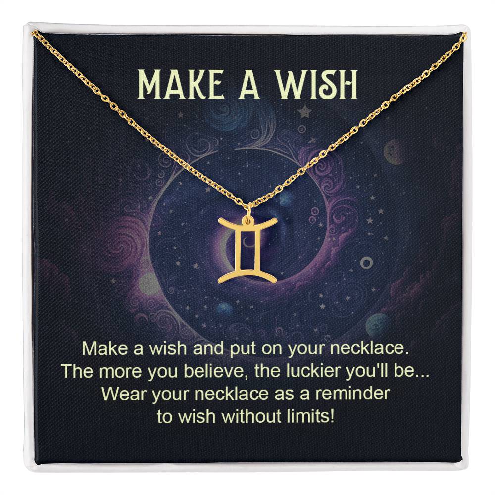 Make a Wish Zodiac Name Necklace-Express Your Love Gifts
