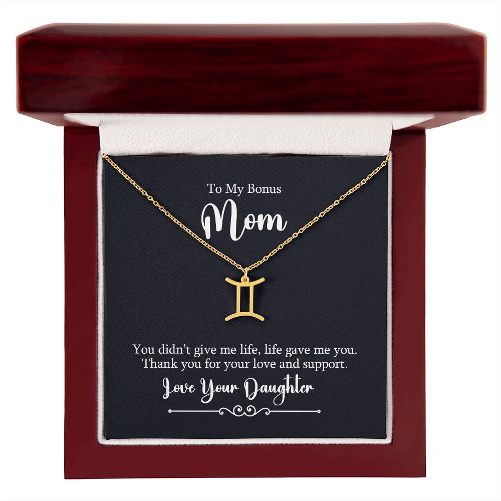 To My Bonus Mom Life Gave Me You Zodiac Name Necklace-Express Your Love Gifts