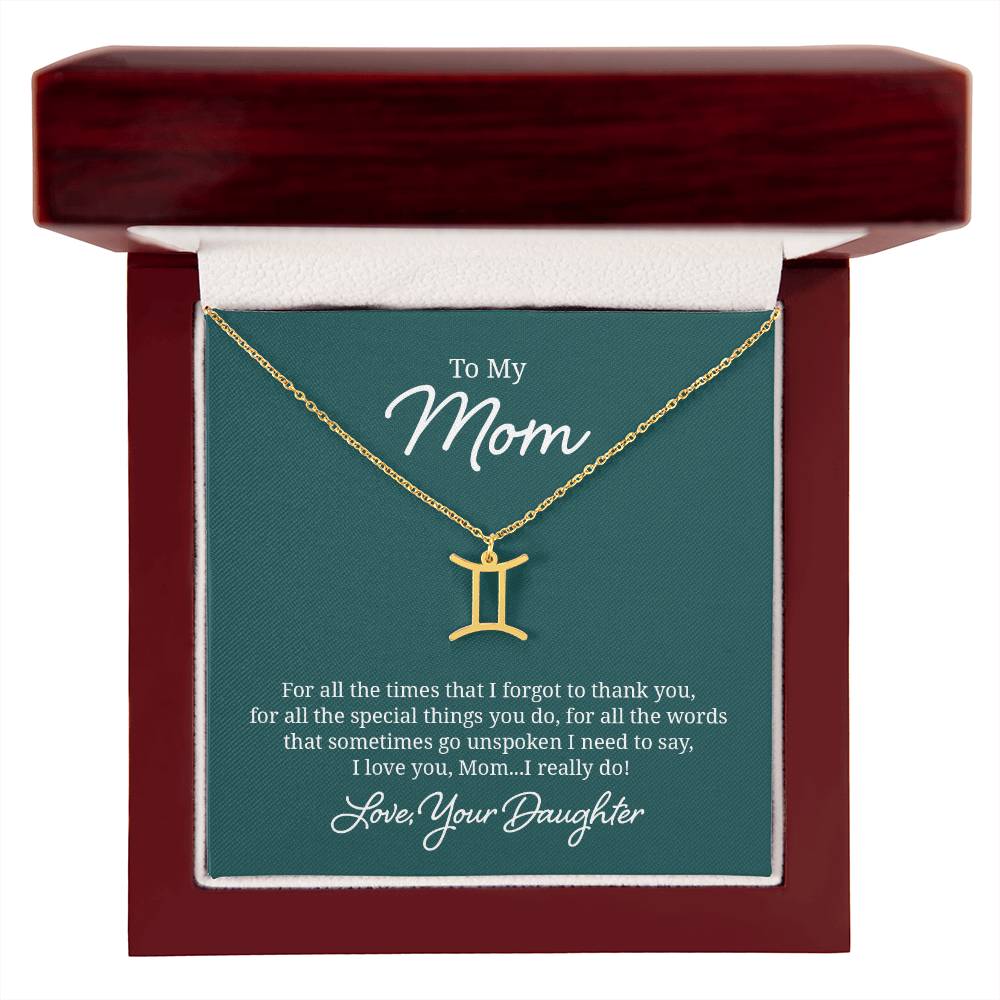 To My Mom For All The Times Zodiac Name Necklace-Express Your Love Gifts