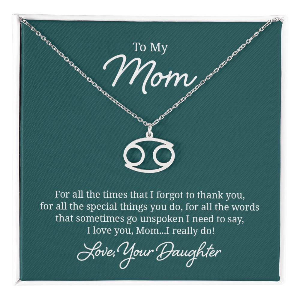 To My Mom For All The Times Zodiac Name Necklace-Express Your Love Gifts