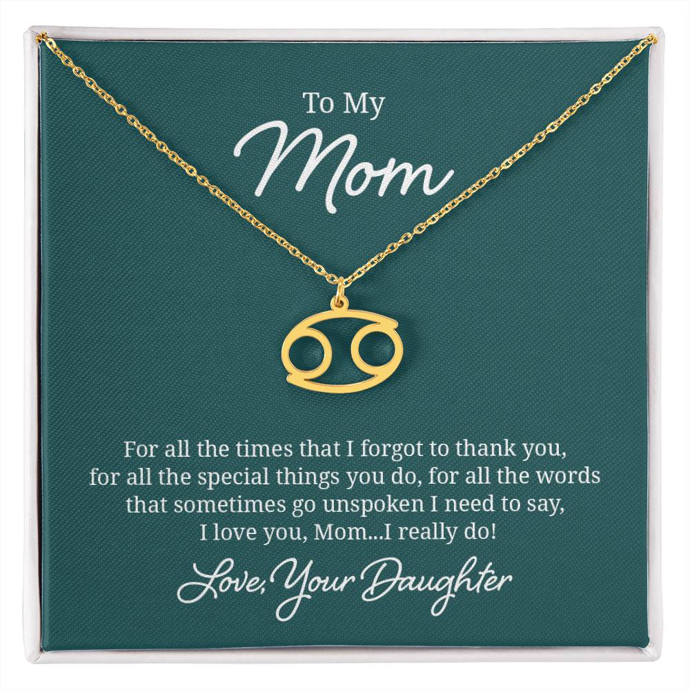 To My Mom For All The Times Zodiac Name Necklace-Express Your Love Gifts