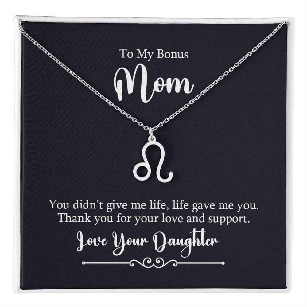 To My Bonus Mom Life Gave Me You Zodiac Name Necklace-Express Your Love Gifts