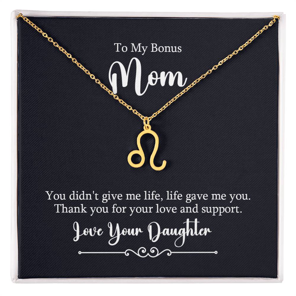 To My Bonus Mom Life Gave Me You Zodiac Name Necklace-Express Your Love Gifts