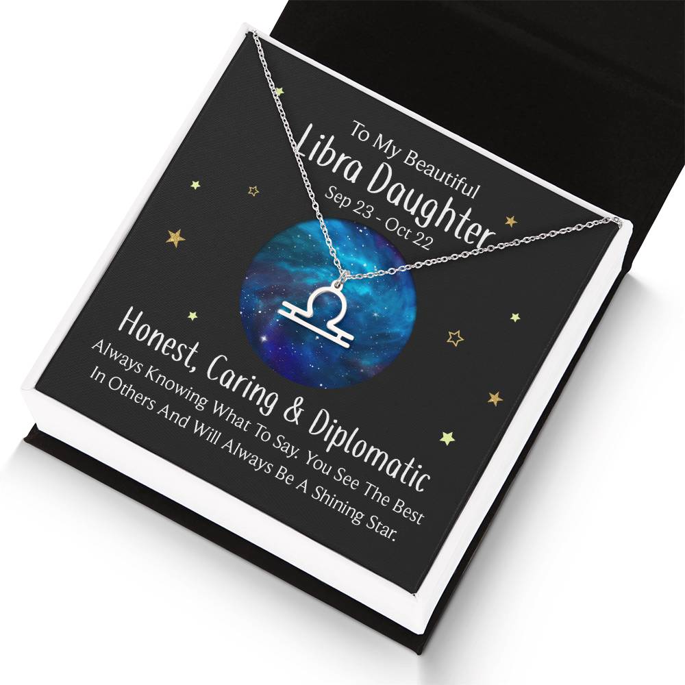 To My Beautiful Libra Daughter Zodiac Name Necklace-Express Your Love Gifts