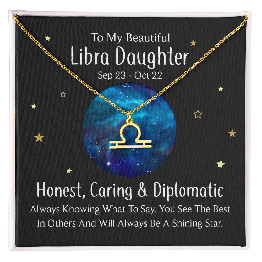 To My Beautiful Libra Daughter Zodiac Name Necklace-Express Your Love Gifts