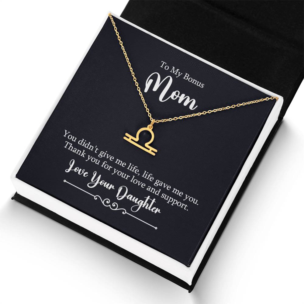 To My Bonus Mom Life Gave Me You Zodiac Name Necklace-Express Your Love Gifts