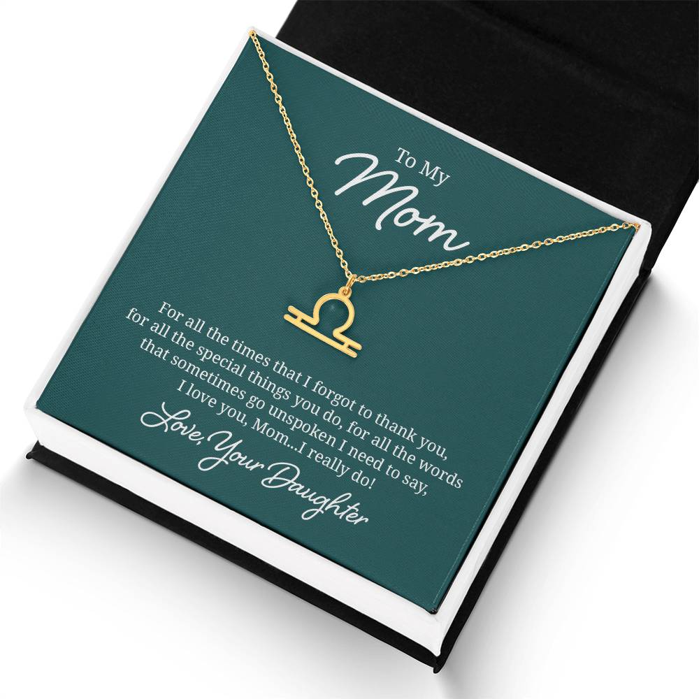 To My Mom For All The Times Zodiac Name Necklace-Express Your Love Gifts