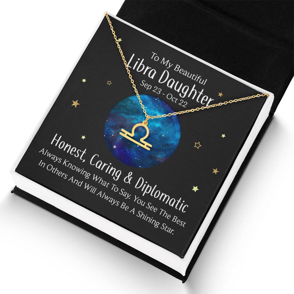 To My Beautiful Libra Daughter Zodiac Name Necklace-Express Your Love Gifts