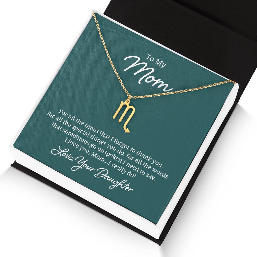 To My Mom For All The Times Zodiac Name Necklace-Express Your Love Gifts