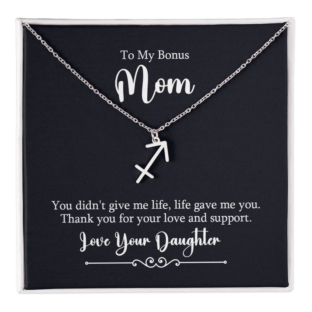 To My Bonus Mom You Didn't Give Me Life Zodiac Name Necklace-Express Your Love Gifts