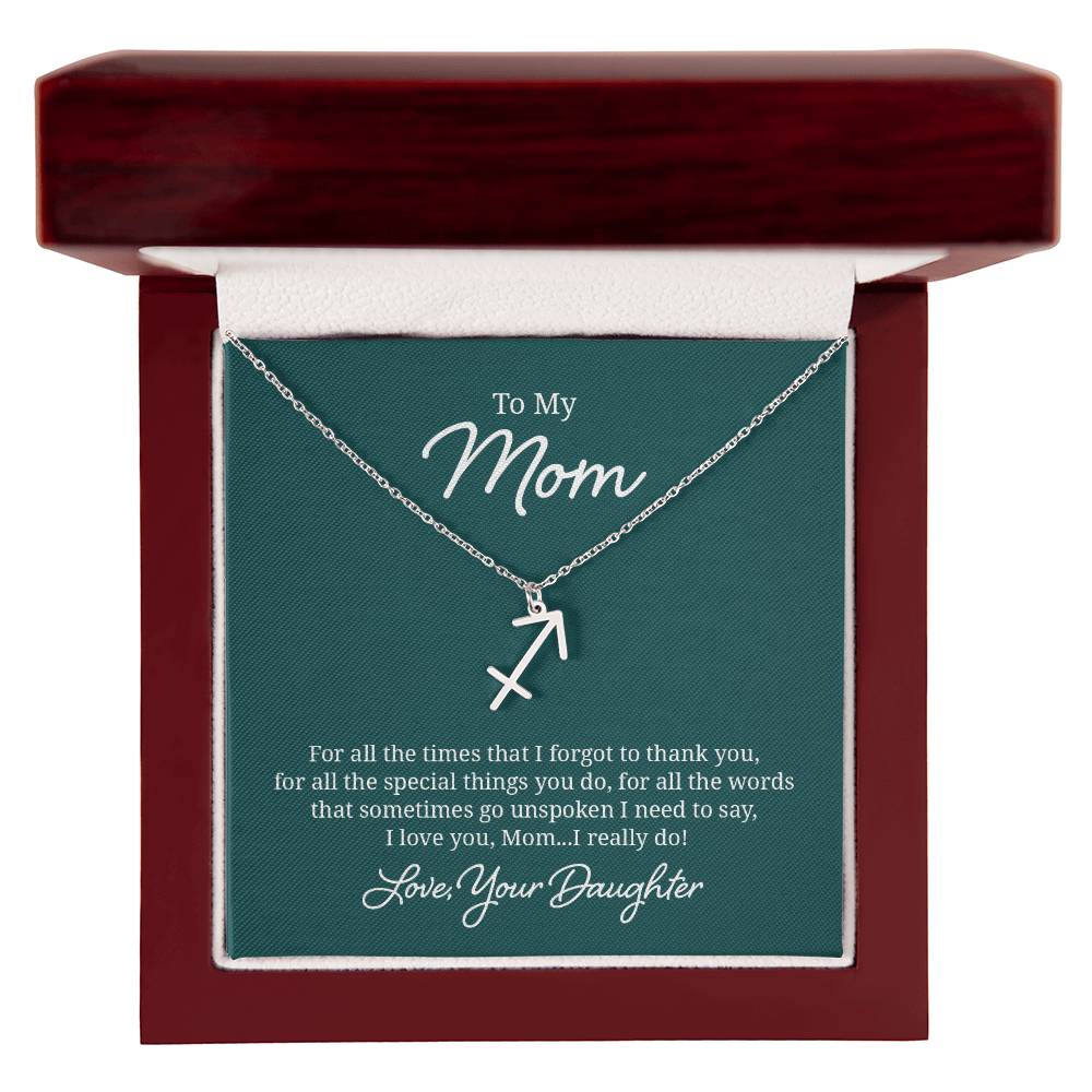 To My Mom For All The Times Zodiac Name Necklace-Express Your Love Gifts