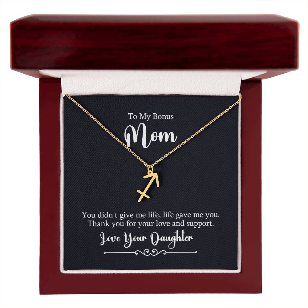 To My Bonus Mom Life Gave Me You Zodiac Name Necklace-Express Your Love Gifts