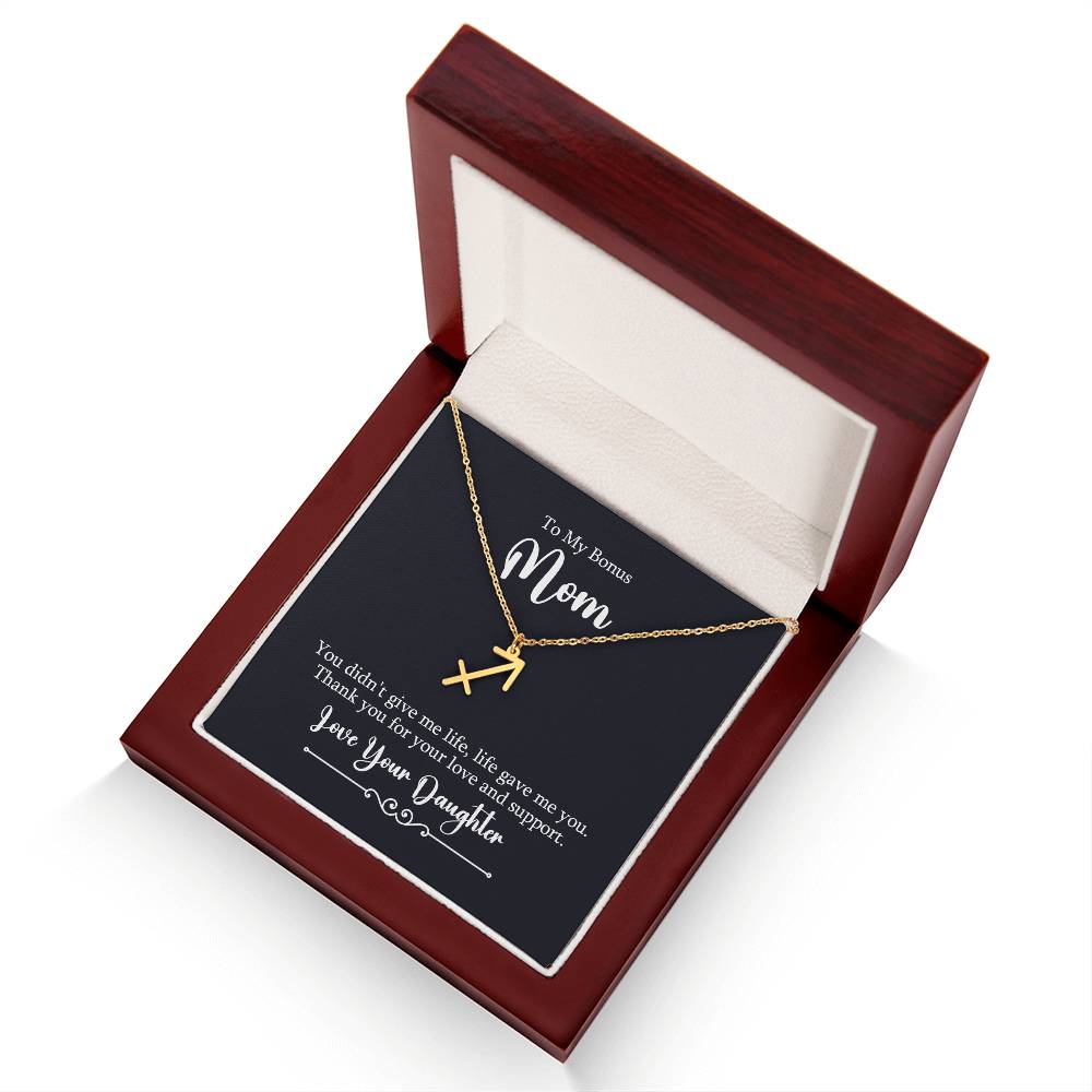 To My Bonus Mom Life Gave Me You Zodiac Name Necklace-Express Your Love Gifts