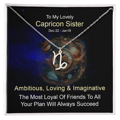 To My Lovely Capricorn Sister Zodiac Name Necklace-Express Your Love Gifts