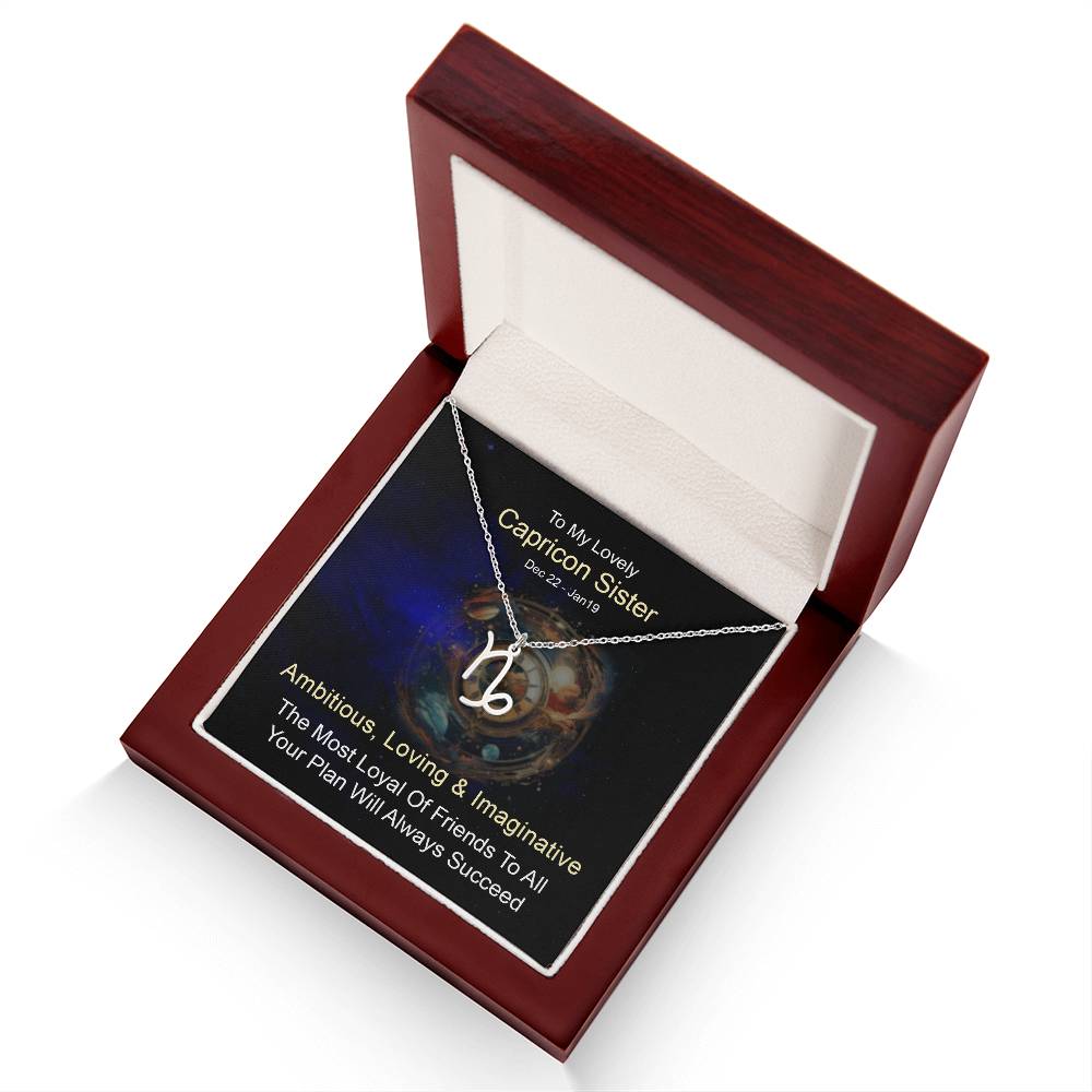 To My Lovely Capricorn Sister Zodiac Name Necklace-Express Your Love Gifts