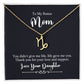 To My Bonus Mom Life Give Me You Zodiac Sign Necklace, Stainless Steel or 18K Gold Adjustable Chain-Express Your Love Gifts