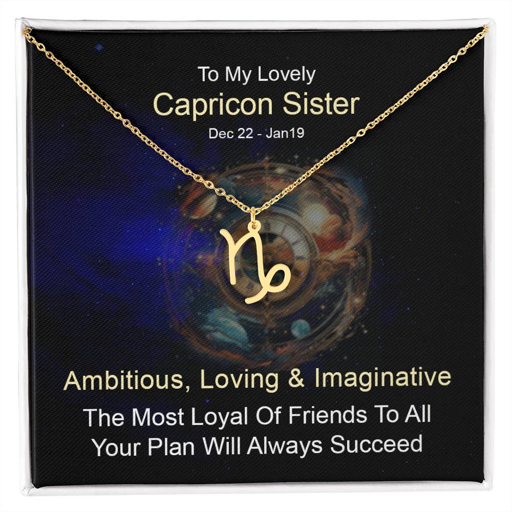 To My Lovely Capricorn Sister Zodiac Name Necklace-Express Your Love Gifts