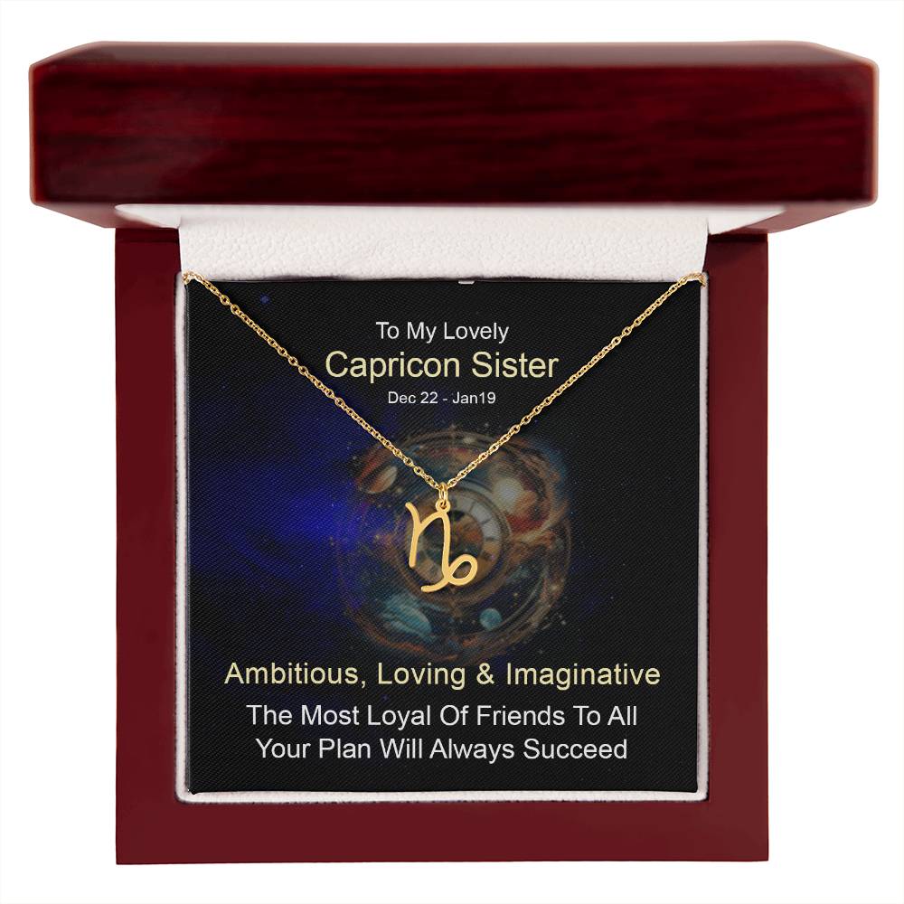 To My Lovely Capricorn Sister Zodiac Name Necklace-Express Your Love Gifts