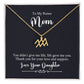 To My Bonus Mom Life Give Me You Zodiac Sign Necklace, Stainless Steel or 18K Gold Adjustable Chain-Express Your Love Gifts