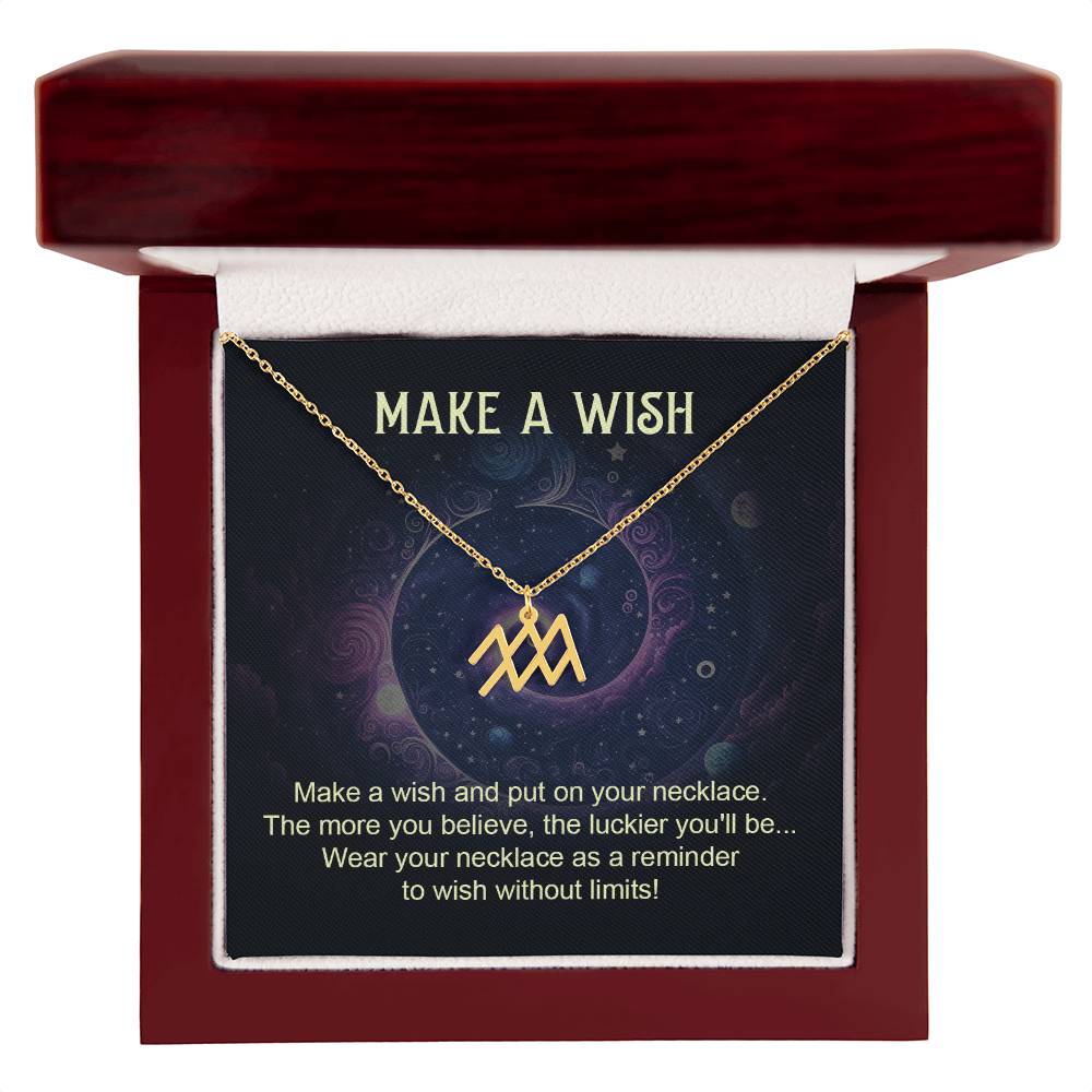 Make a Wish Zodiac Sign Necklace, Stainless Steel or 18K Gold Adjustable Chain-Express Your Love Gifts