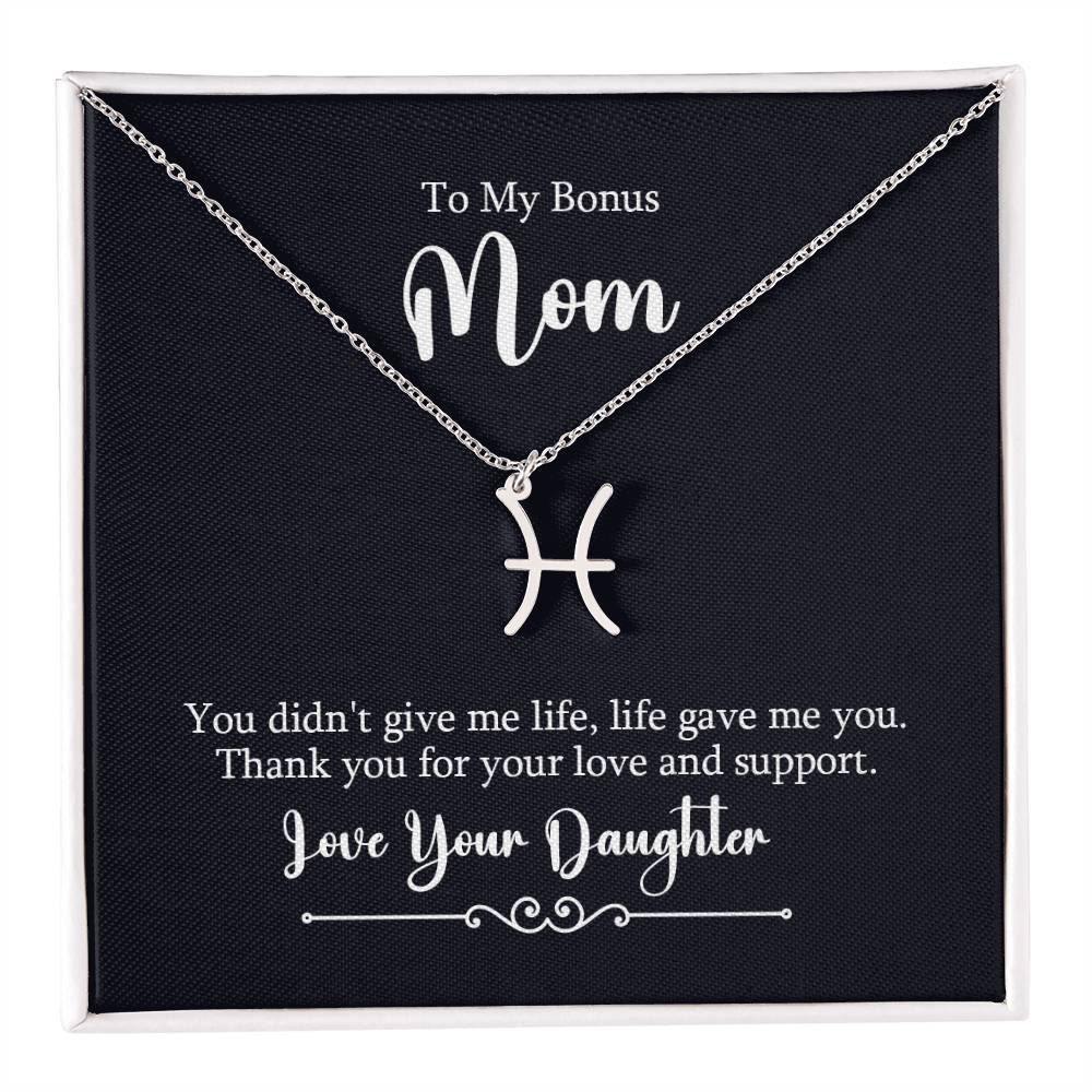 To My Bonus Mom You Didn't Give Me Life Zodiac Name Necklace-Express Your Love Gifts