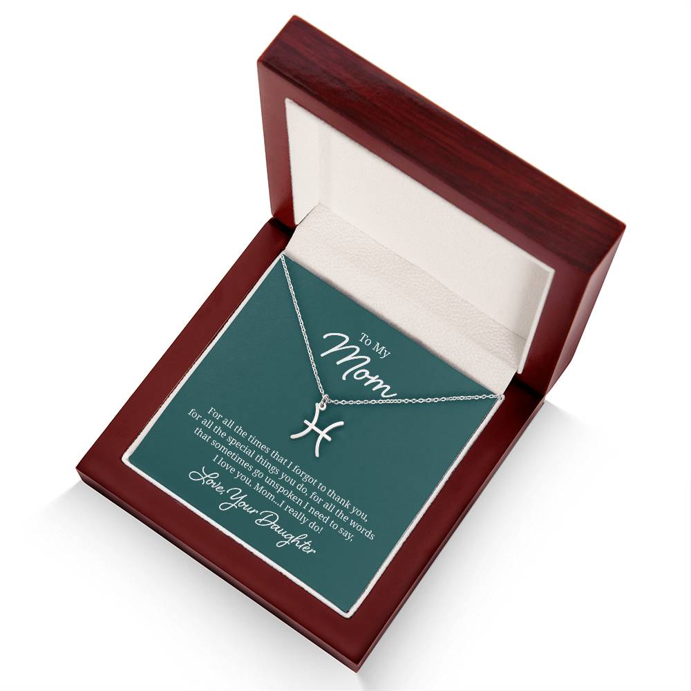 To My Mom For All The Times Zodiac Name Necklace-Express Your Love Gifts