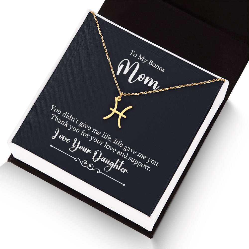 To My Bonus Mom Life Gave Me You Zodiac Name Necklace-Express Your Love Gifts