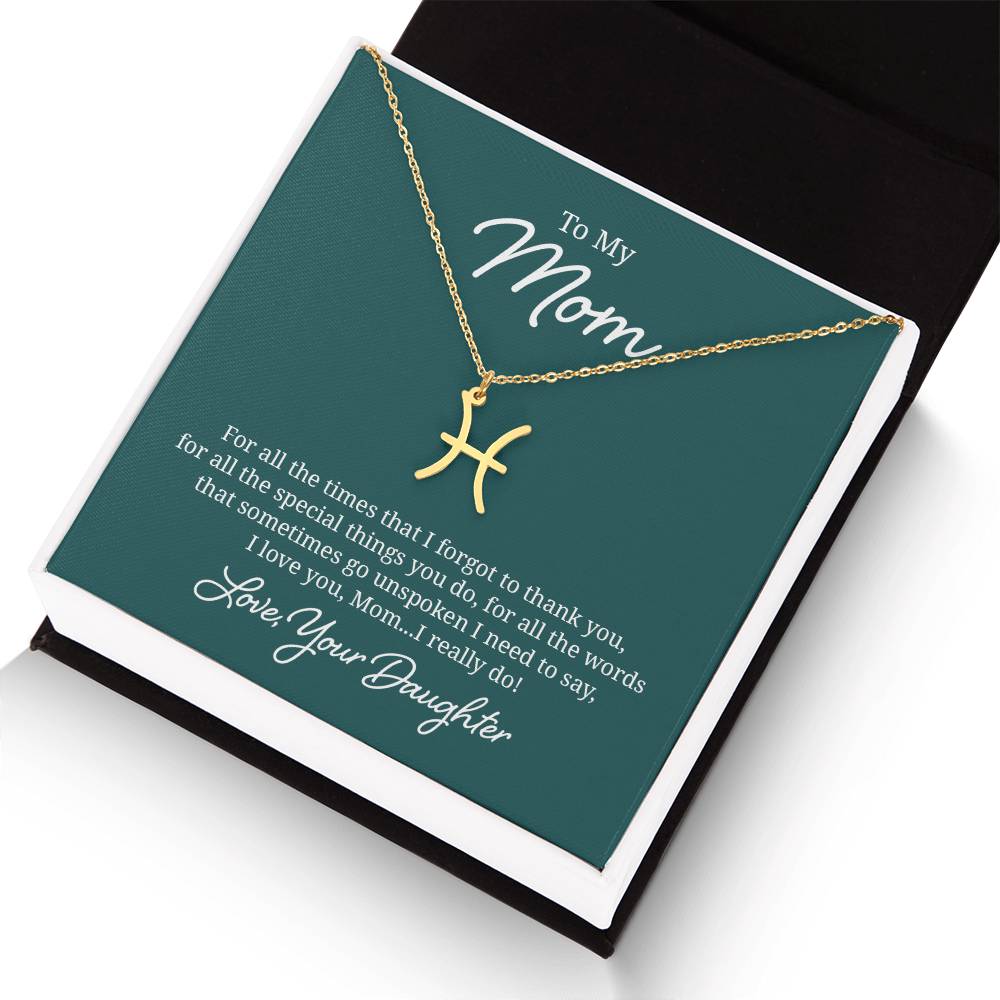 To My Mom For All The Times Zodiac Name Necklace-Express Your Love Gifts
