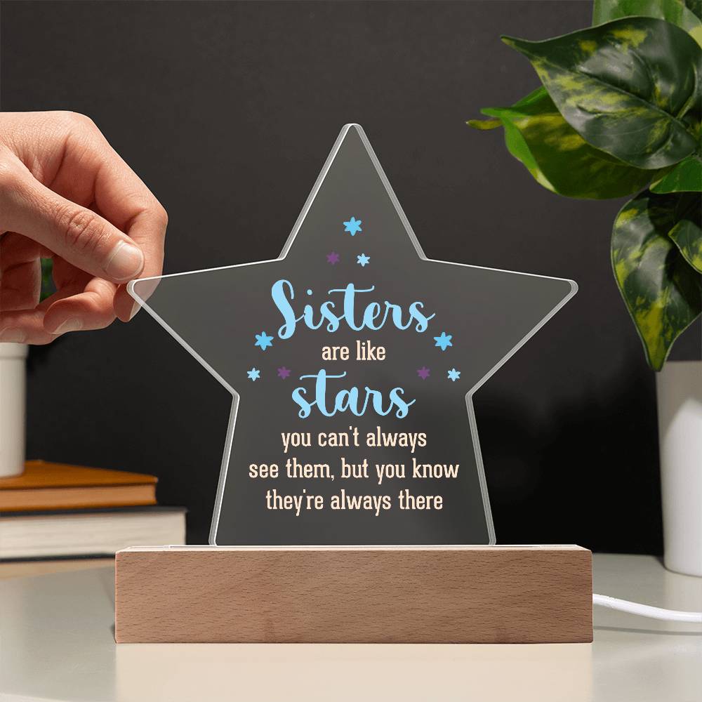 Sisters are Like Stars Printed Star Acrylic Plaque-Express Your Love Gifts