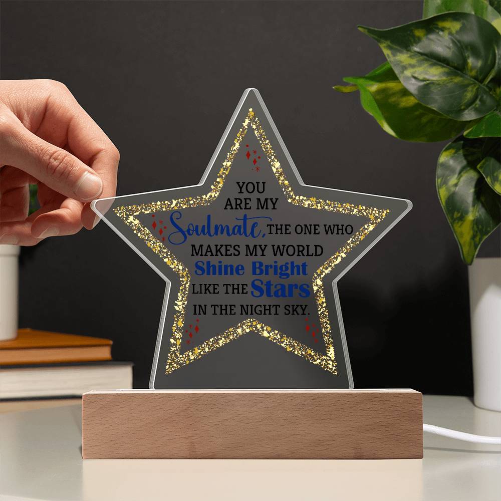 You Are My Soulmate Printed Star Acrylic Plaque-Express Your Love Gifts