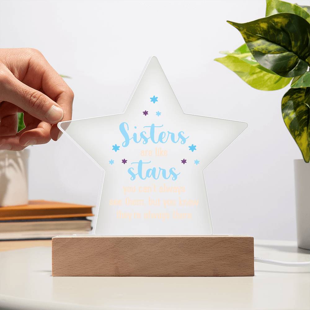 Sisters are Like Stars Printed Star Acrylic Plaque-Express Your Love Gifts