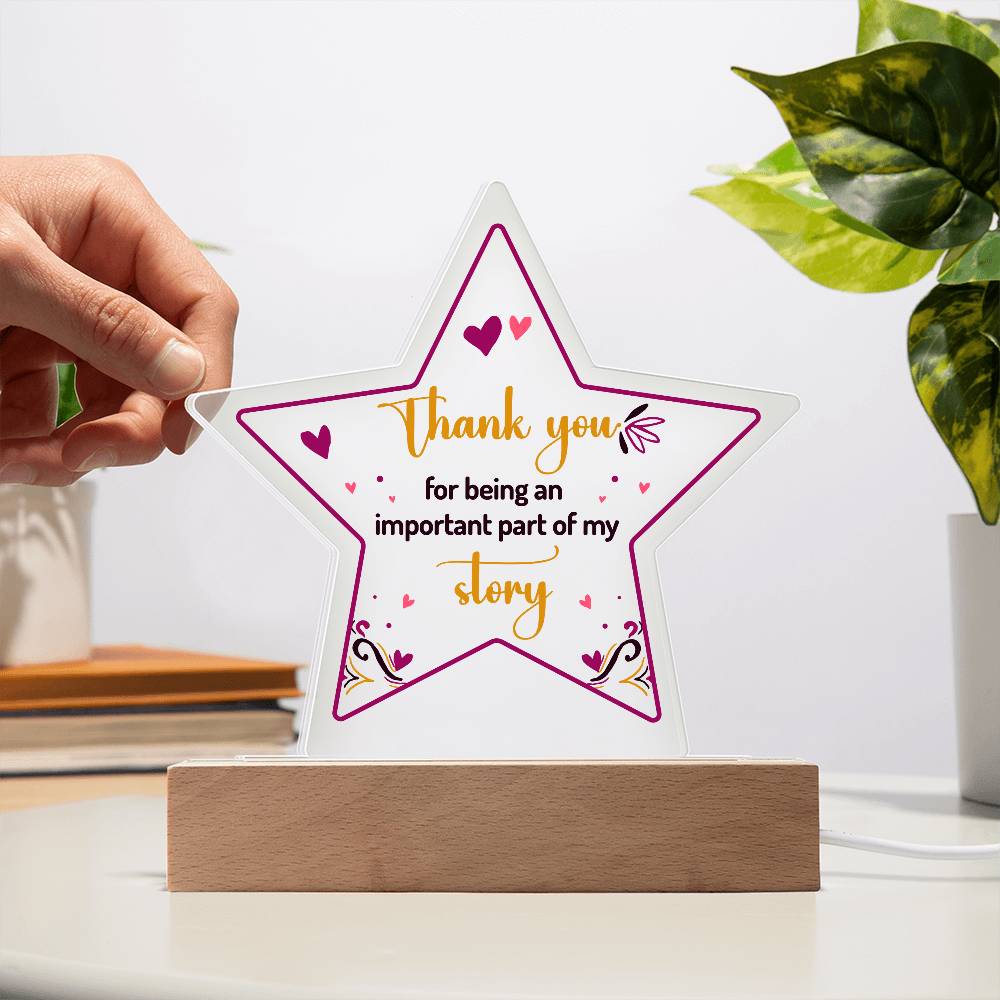 Thank You Printed Star Acrylic Plaque-Express Your Love Gifts