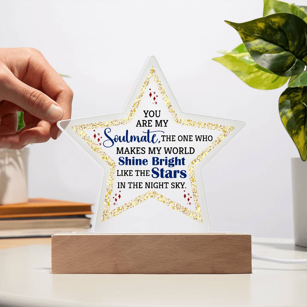 You Are My Soulmate Printed Star Acrylic Plaque-Express Your Love Gifts