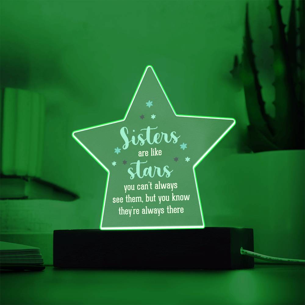 Sisters are Like Stars Printed Star Acrylic Plaque-Express Your Love Gifts