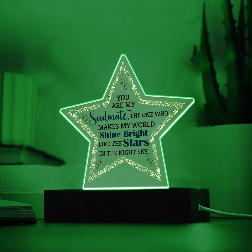 You Are My Soulmate Printed Star Acrylic Plaque-Express Your Love Gifts