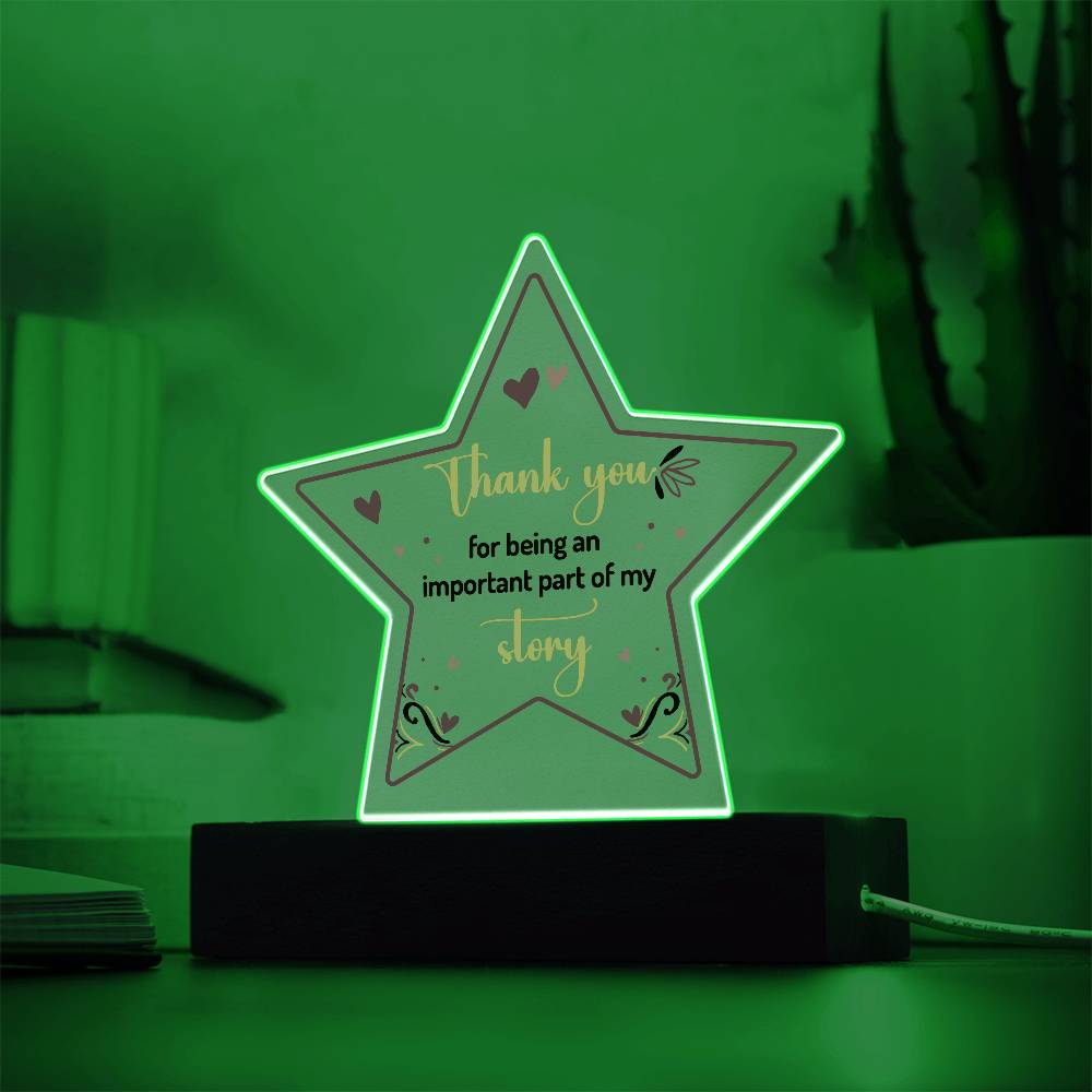 Thank You Printed Star Acrylic Plaque-Express Your Love Gifts