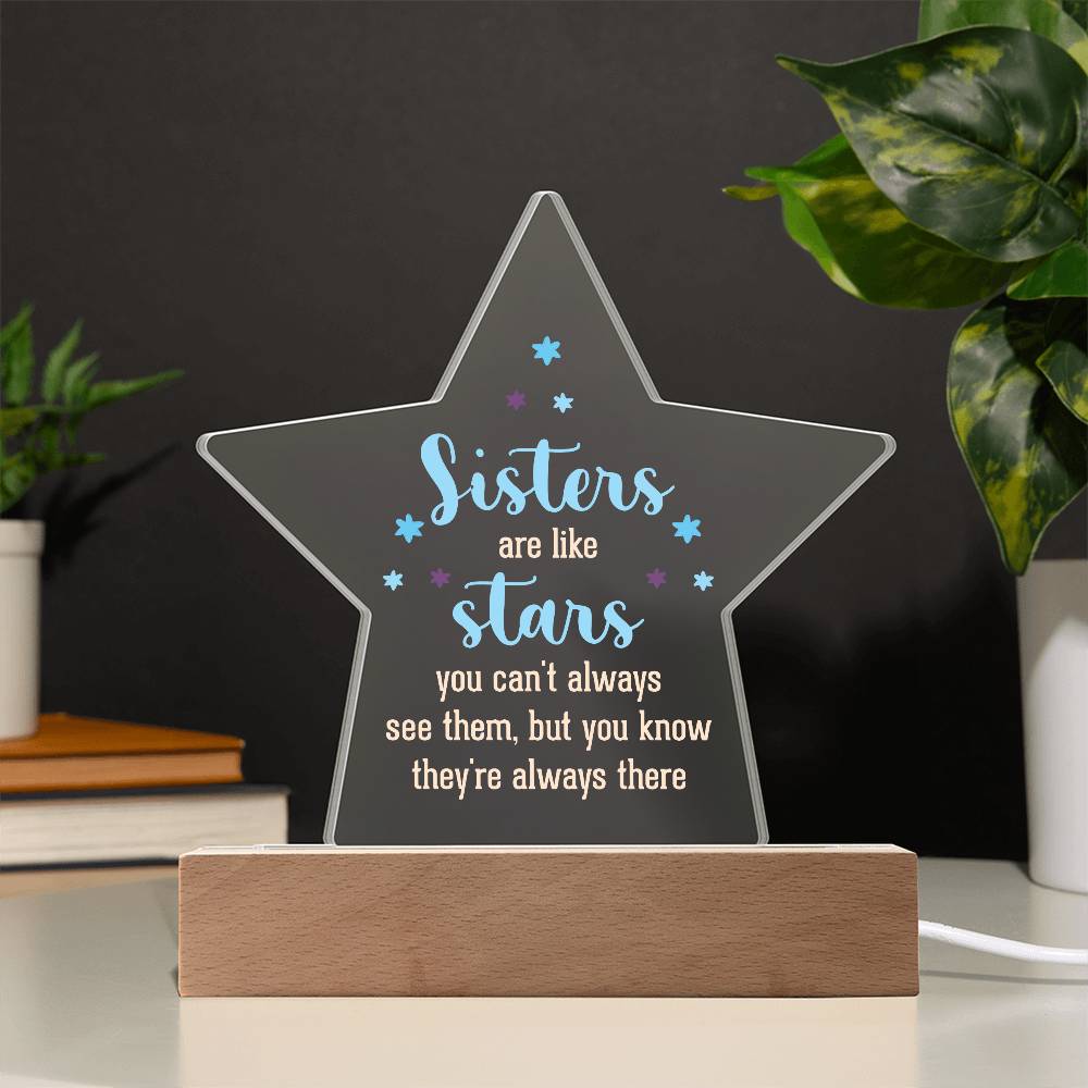 Sisters are Like Stars Printed Star Acrylic Plaque-Express Your Love Gifts