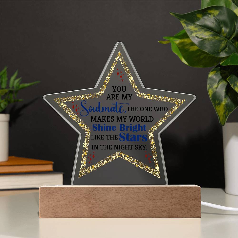 You Are My Soulmate Printed Star Acrylic Plaque-Express Your Love Gifts