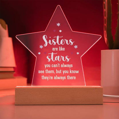 Sisters are Like Stars Printed Star Acrylic Plaque-Express Your Love Gifts