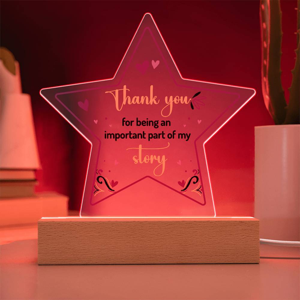 Thank You Printed Star Acrylic Plaque-Express Your Love Gifts