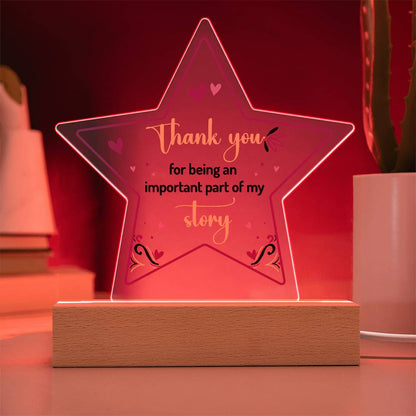 Thank You Printed Star Acrylic Plaque-Express Your Love Gifts