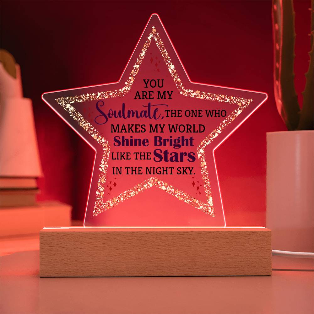 You Are My Soulmate Printed Star Acrylic Plaque-Express Your Love Gifts