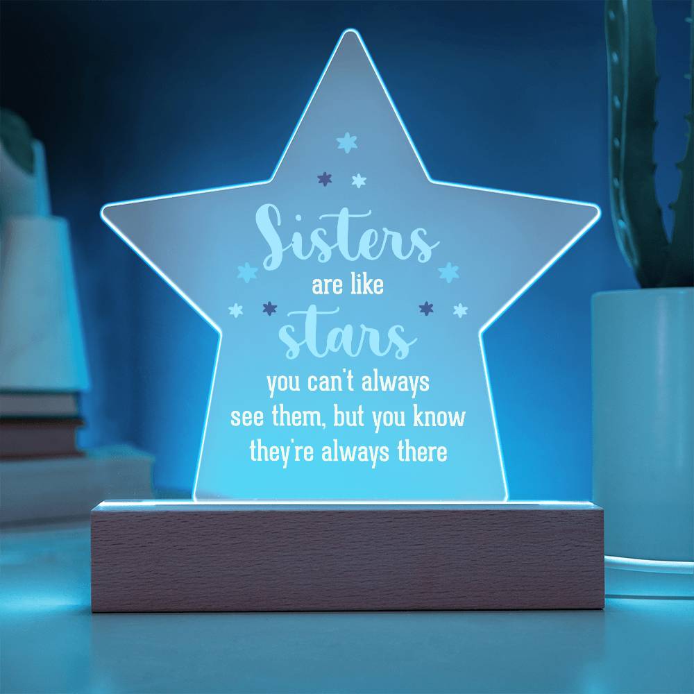 Sisters are Like Stars Printed Star Acrylic Plaque-Express Your Love Gifts