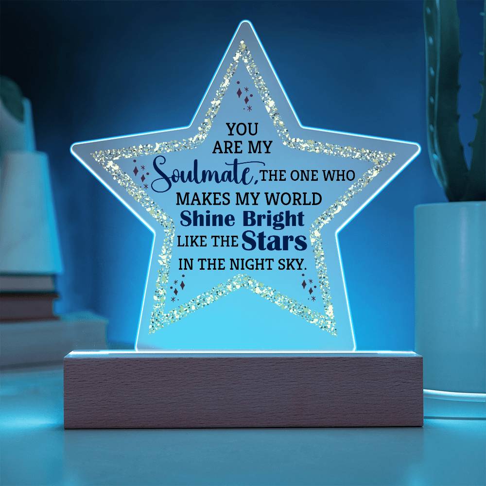 You Are My Soulmate Printed Star Acrylic Plaque-Express Your Love Gifts