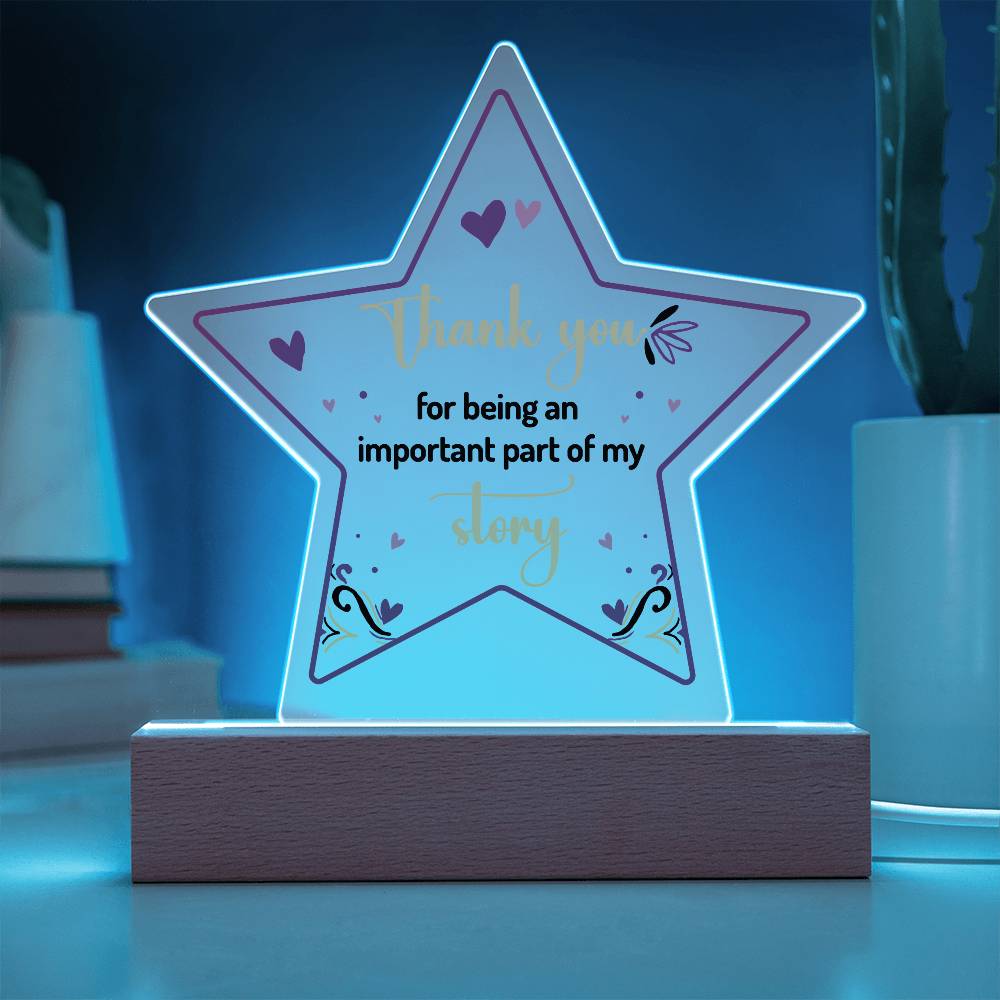 Thank You Printed Star Acrylic Plaque-Express Your Love Gifts