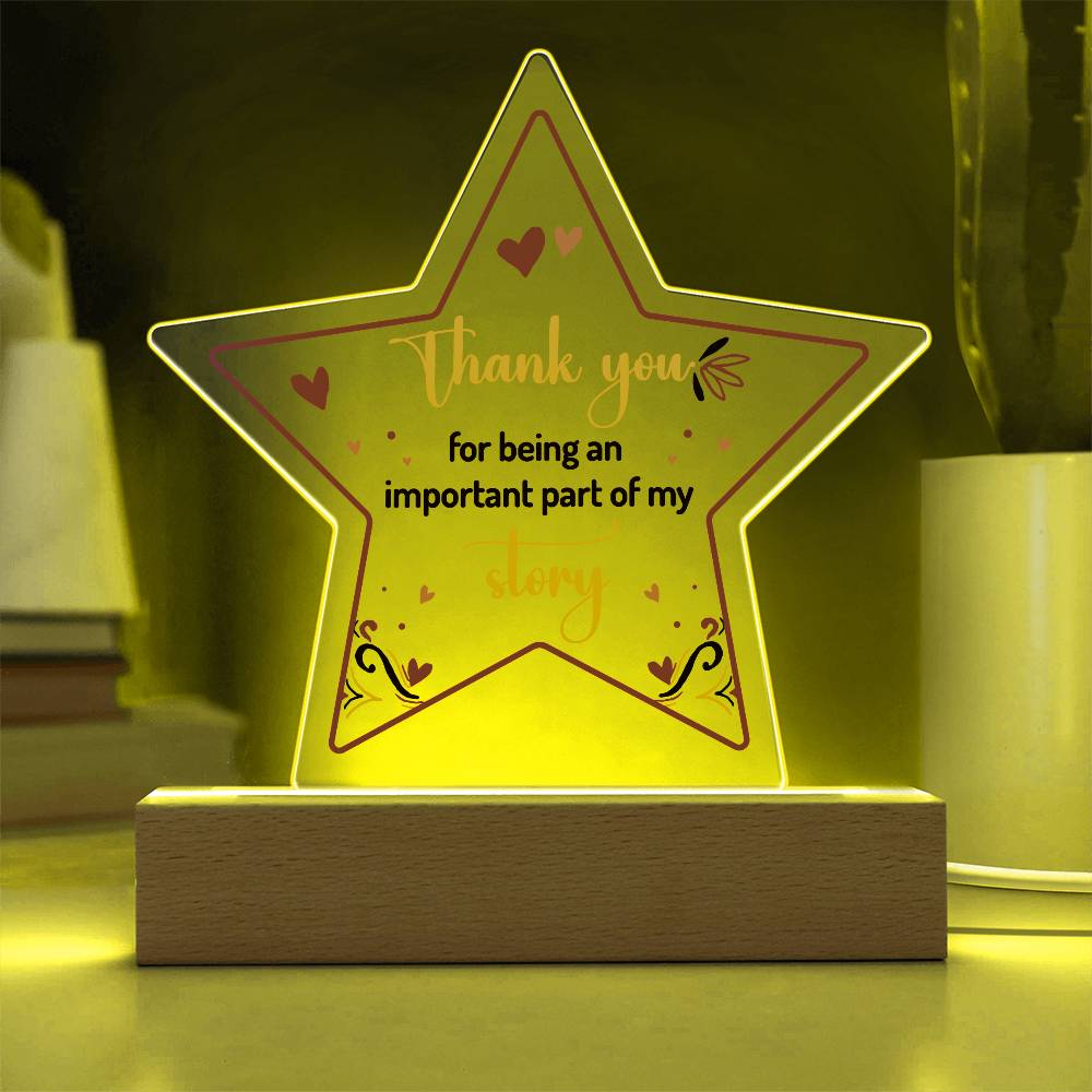 Thank You Printed Star Acrylic Plaque-Express Your Love Gifts