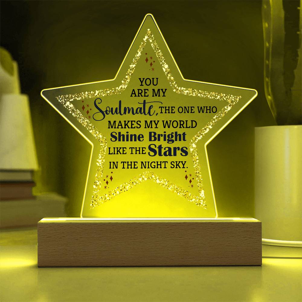 You Are My Soulmate Printed Star Acrylic Plaque-Express Your Love Gifts