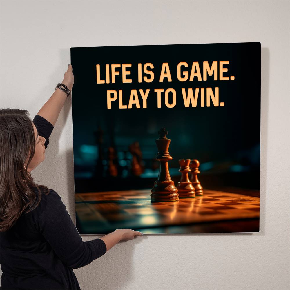 Life is a Game Premium High Gloss Metal Print Personalized Aluminum Wall Art in Various Sizes-Express Your Love Gifts